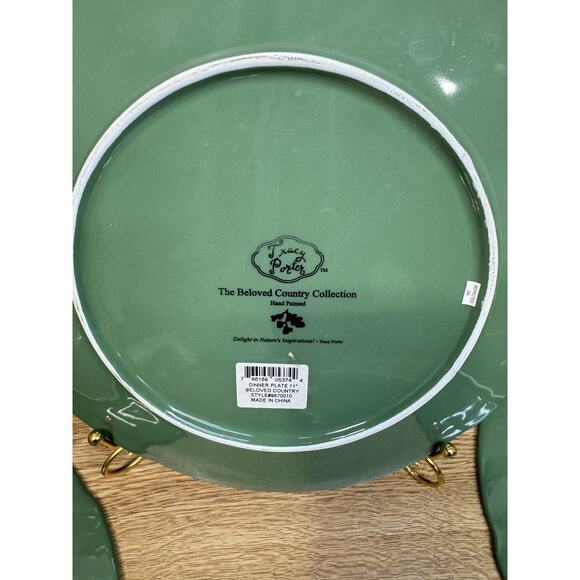 Tracy Porter Beloved Country Collection 11” Dinner Plate Hand Painted ~4 Pc Set - Picture 6 of 7